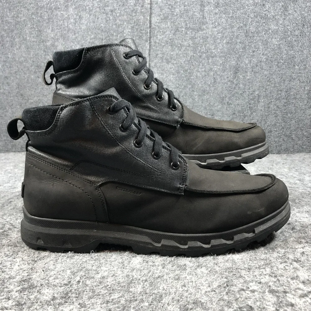Sorel Boots Mens 15 Black‎ Leather Waterproof Snow Lace Up NM2631-010